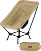 VASTLAND Camp Fit Chair Standard Type 4 Height Adjustable Folding Camping Chair Low Chair Canvas Cotton Bonfire Tan