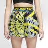 Nike X OFF-WHITE Tie Dye Casual Sport Drawstring Shorts Women Bottoms Fluorescent-Yellow CK4809-702