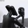 Скульптура Фигурка Читающего Книгу Эстетичный Декор Комнаты Креативный Персонаж Изделия из Смолы Абстрактные Фигурки Статуэтка Настольное Украшение