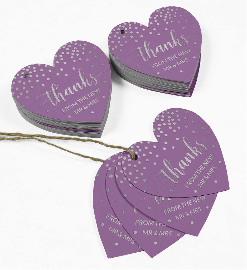 Inkdotpot Pack Of 100 Real Silver Foil Paper Tags Thanks From The New Wedding Favor Hang