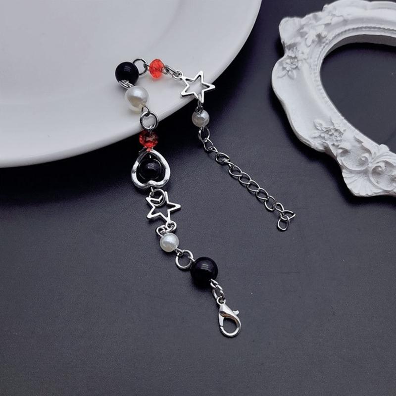 Fashionable Y2K Beads Bracelet Trendy Wristwear Delicate Chain Bracelet Splicing Bracelet Alloy Material for Party Daily