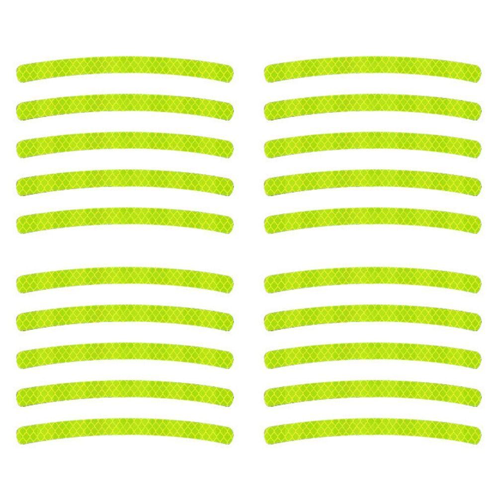 20 шт., светоотражающая наклейка для общего автомобиля, светящаяся предупреждающая наклейка для безопасности, декоративные полоски для ночного вождения