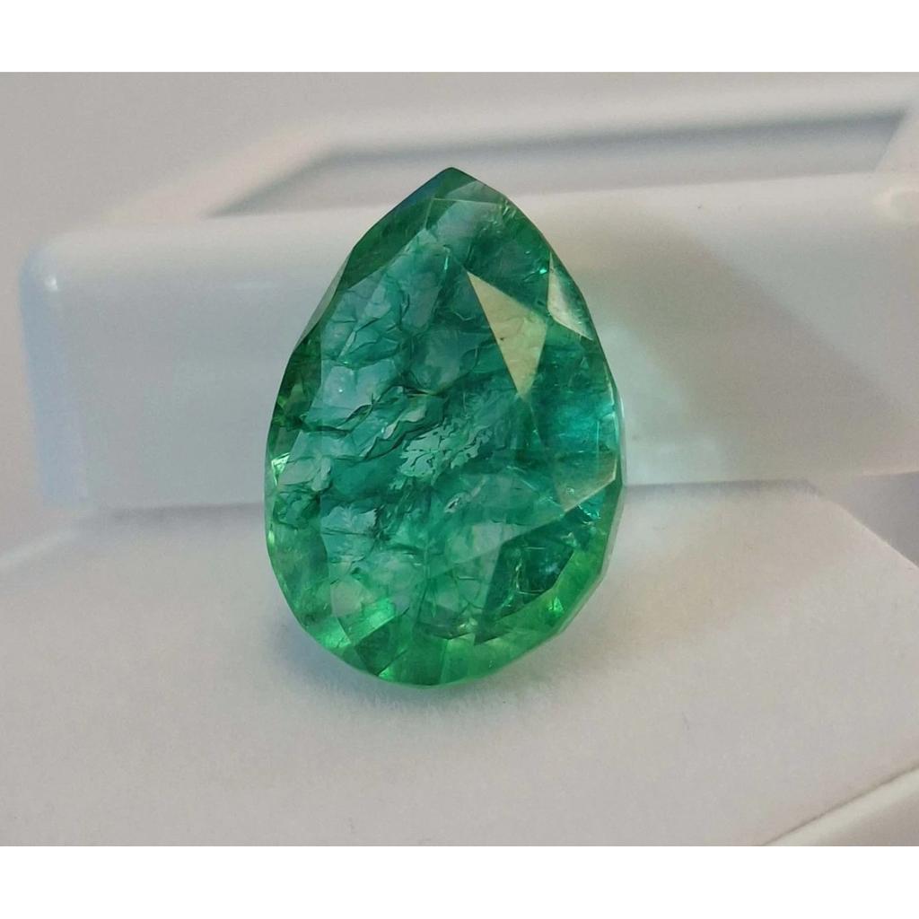 Stunning Green Emerald Colombian Natural Pear Cut 6-8 Ct Certified Gemstone