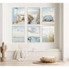 6Pcs Blue Coastal Beach Canvas Wall Art Summer Tropical Ocean Picture Wall Decor Nautical Surfboard Bus Posters Preppy Beach Painting Prints Artwork