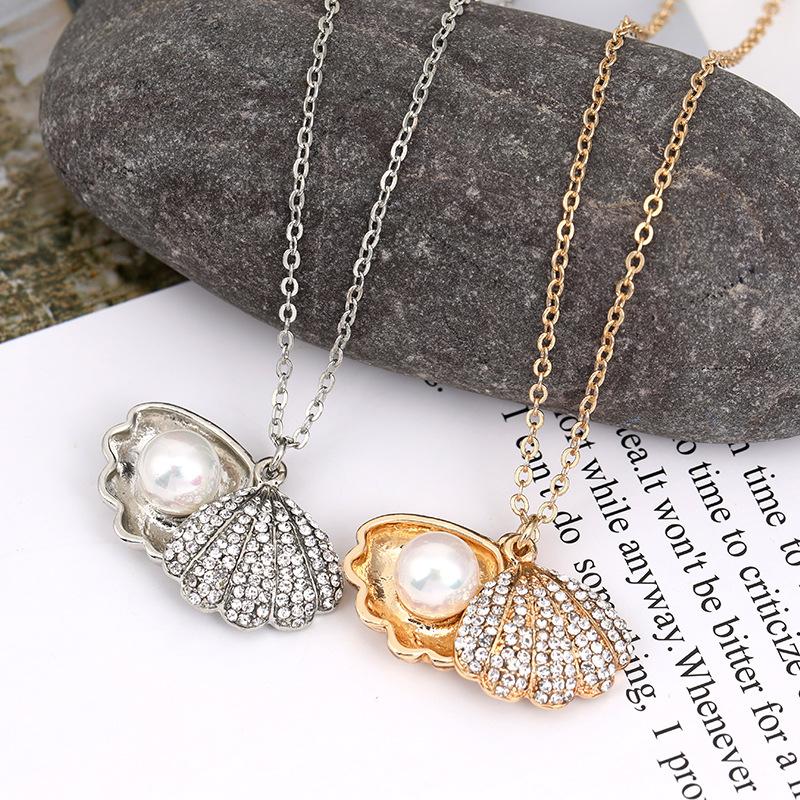 2021 Fashion Temperament Pearl Shell Collarbone Chain For Women With The Same Necklace