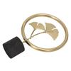 Ginkgo Leaf Statue Exquisite Details Wooden Base Elegant Gold Color Metal Ginkgo Sculpture for Bedroom Office Cafe