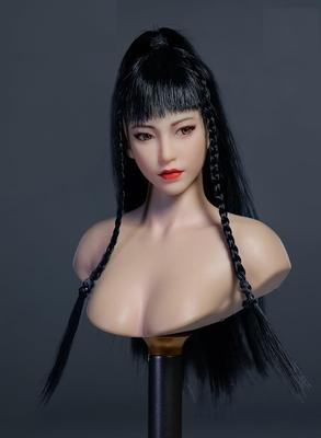 [TOYBARJAPAN] Голова экшн-фигурки масштаба 1/6 для TBLeague и других тел. YMTOYS YMT102 Кожа цвета жемчужного белого, Подвижные глаза, Женская голова азиатской красоты (тело