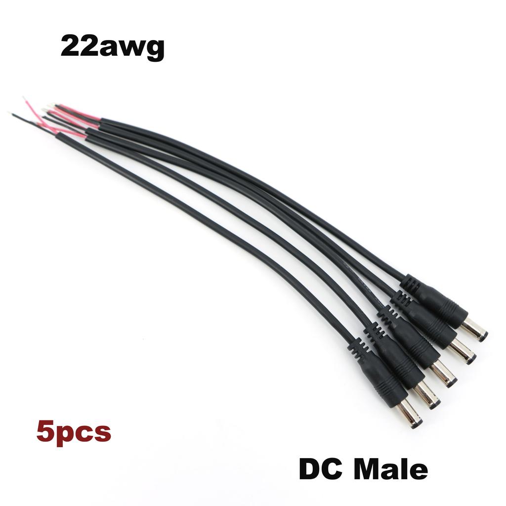 20cm 5.5 x 2.5mm 2pin 20awg 22awg DC Male female Power Connector Plug cable End Wire Supply Repair Cable 5525 DC5525 Pigtails