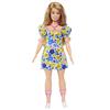 barbie Fashionista Yellow Blue Floral Doll 3 and HJT05 Dress-Up (Ages Up)