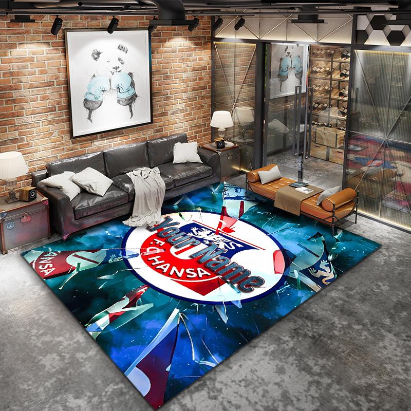 Fc Hans Crest Custom Name Carpet Rug For Living Room Bedroom Home Sofa Decoration Kids Play Nonslip Floor Mat