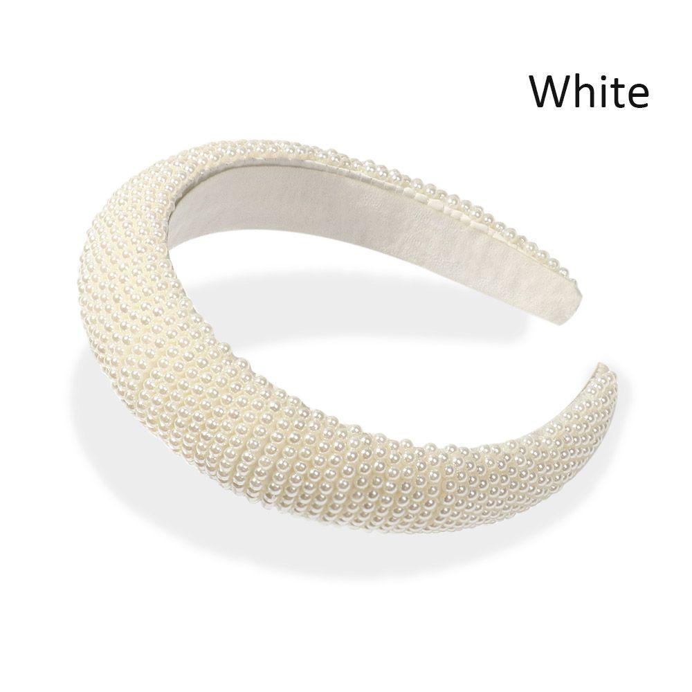 Handmade Hair Hoop Headband Rhinestone Pearl Haiband Wedding Headdress Full Crystal Baroque Tiara