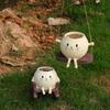 Cute Resin Cat Planter Rocking Chair Style  Hanging Kitten Planter Home and Garden Decorative Pot