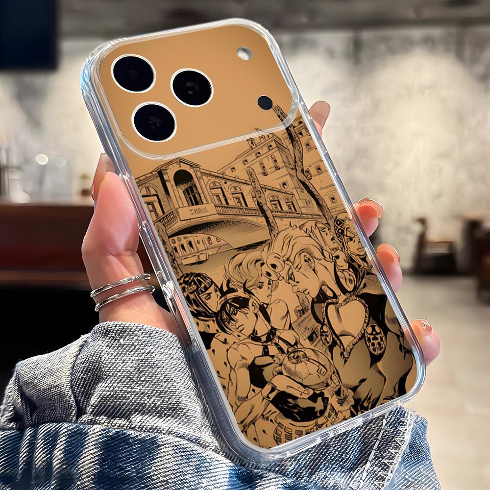 Чехол для телефона JoJo's Bizarre Adventure для iPhone 17 16 Pro Max 15 14 13 11 12 Mini Xs X Xr 7 8 Plus Se Прозрачный чехол