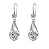 Fine New  Sterling  Luxury Crystal Zircon Earrings Charms for Woman Cute Engagement Wedding Jewelry Gift