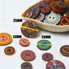 15-25mm 50/100pcs Retro Theme Wood Buttons Handwork Sewing Scrapbook Clothing Crafts Accessories Gift Card Handmade Decoration