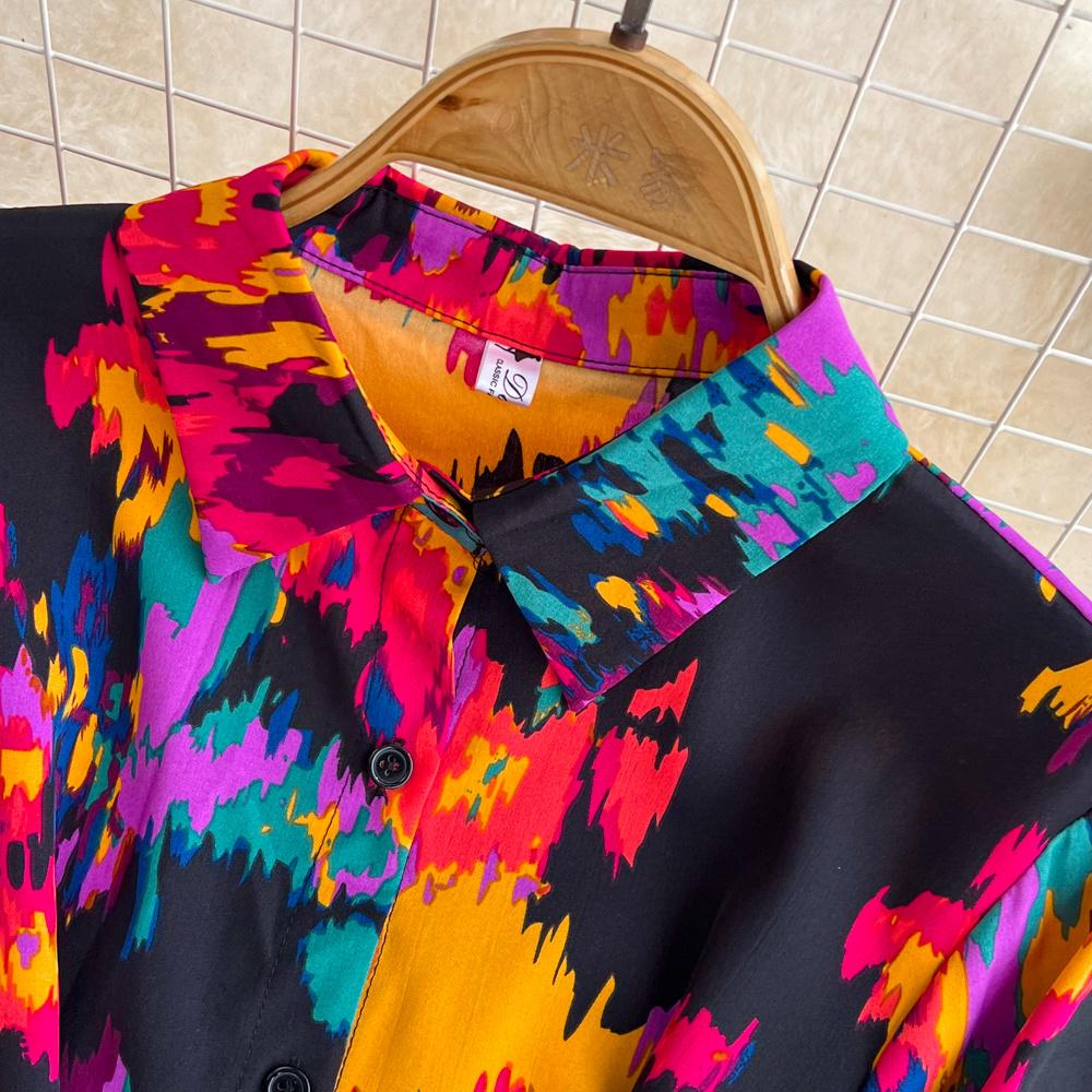 Новое осеннее модное женское платье с цветочным принтом, однобортное однобортное трапециевидное платье с отложным воротником и длинными рукавами, винтажные вечерние платья миди