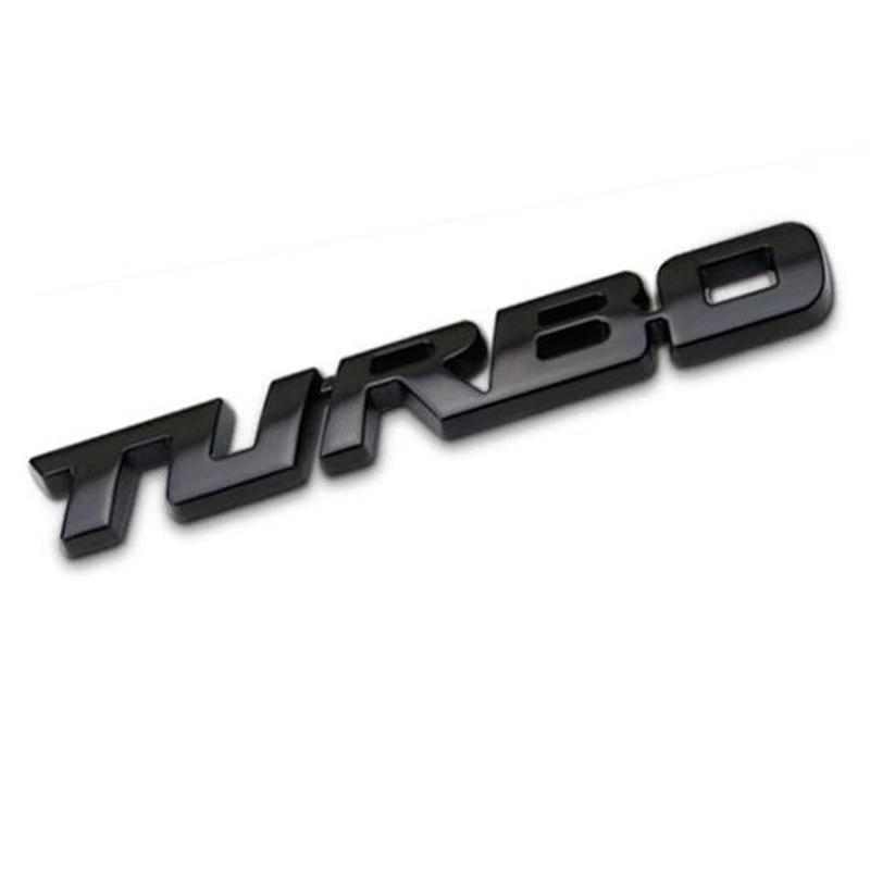 Большая Английская Наклейка-Эмблема 'TURBO' для Спортивного Автомобиля - Модифицированный Металлический Дизайн с Турбонаддувом