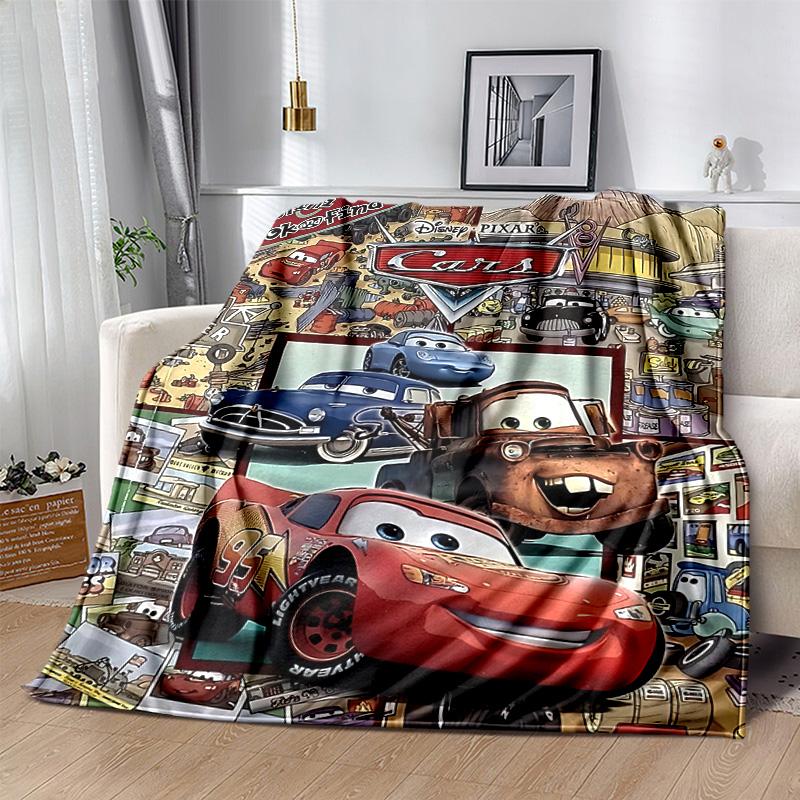 1pc Cars Movie Poster Collage Flannel Blanket Soft Warm Throw Blanket for Bedroom Living Room Bed Travel Camping Picnic Gift. M73005