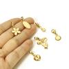 1 шт. Шармы из нержавеющей стали 304 с покрытием 14K золотом: Солнце, Ракушка, Бант, Сердце, Цветок. С застежкой-карабином. Подвески для DIY-ожерелья