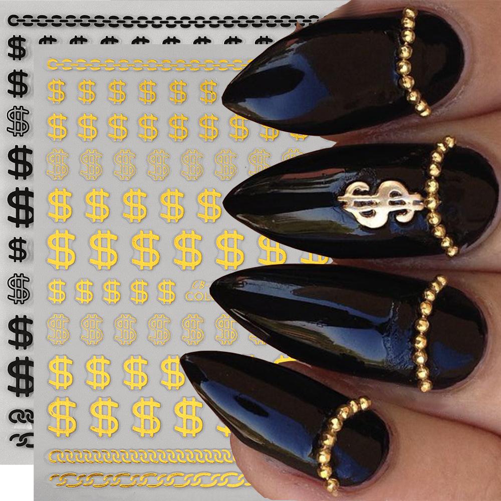 Nail Art Stickers, Cartoon Cute Laser Colored Snake Adhesive Nail Stickers