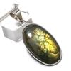 Natural Labradorite Gemstone 925 Sterling Silver Jewelry Pendant 1.69" Q2l07