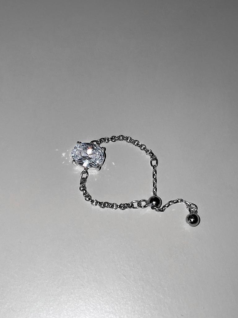 Раздвижное кольцо-цепочка из стерлингового серебра 925 пробы, изысканное и уникальное женское кольцо на указательный палец с цирконием высокого класса, универсальное новое кольцо.