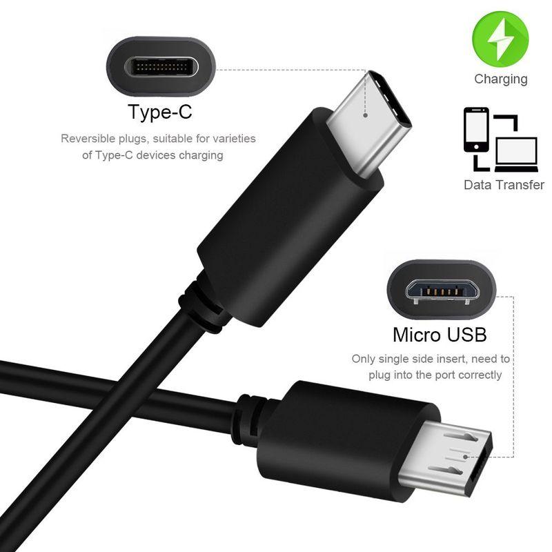 25 см 50 см 100 см Micro USB на Type-C Кабель для синхронизации данных и зарядки OTG Адаптер Разъем Шнур Для Android Мобильного Телефона MacBook