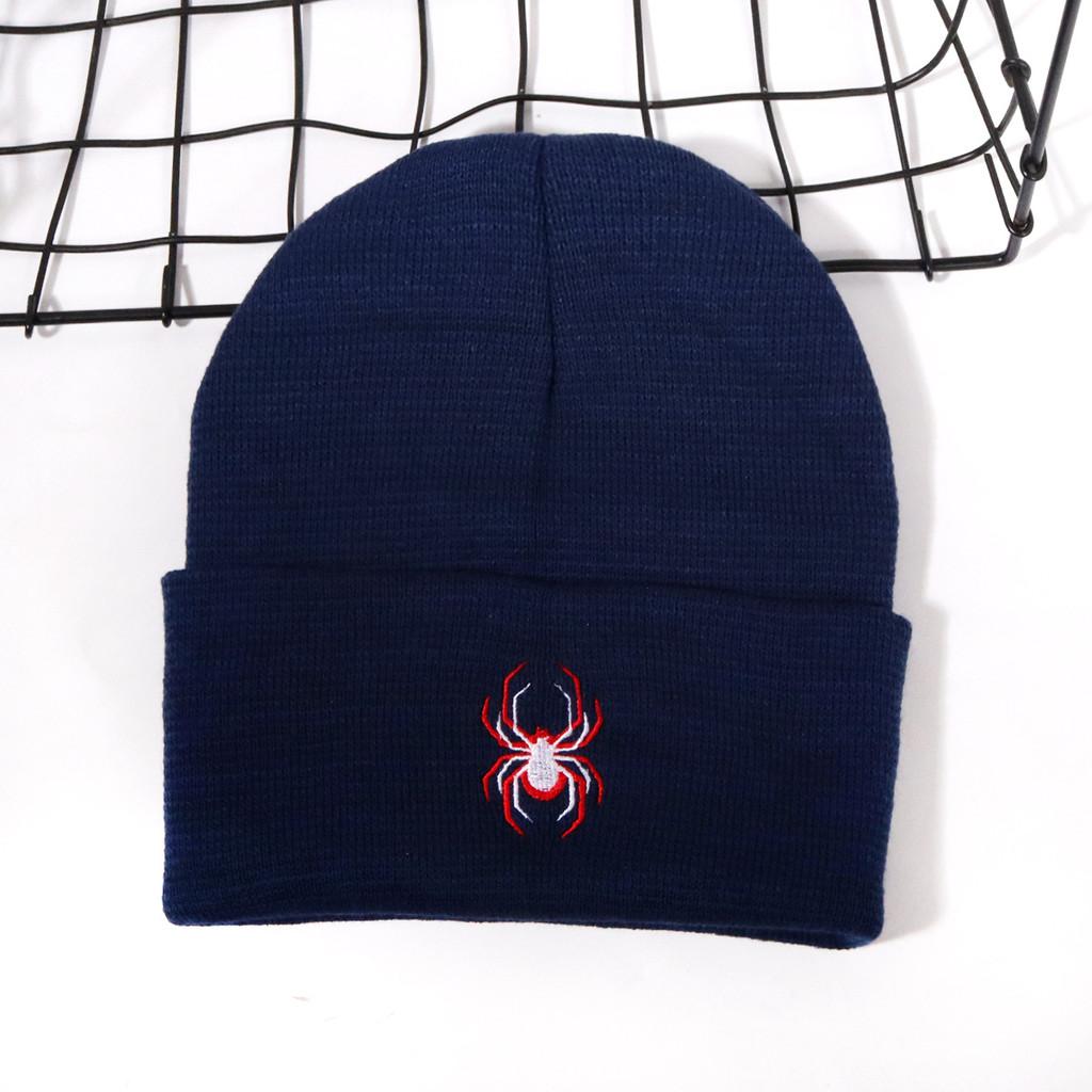 Street Style Spider Pattern Knitted Cap With No Brim For Winter Casual Wear