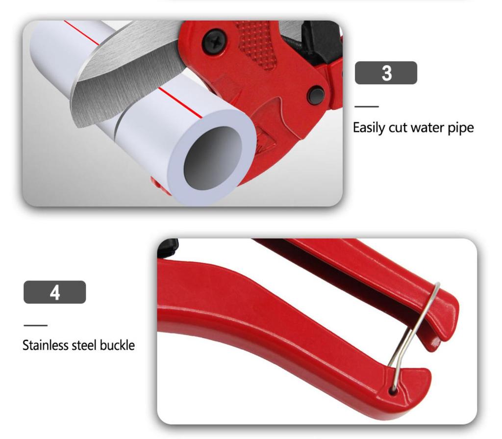 WISEUP Трещоточный резак для труб из ПВХ, сверхмощный инструмент для резки пластиковых труб из PPR, ножницы для шлангов для домашней работы и сантехников, ручные инструменты
