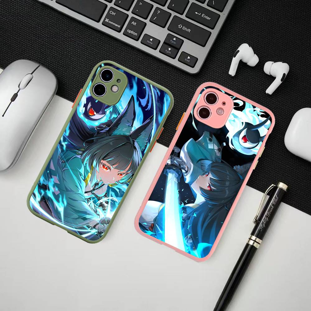 Hoshimi Miyabi ZZZ Phone Cases for iPhone 16 15 14 Plus 13 12 11 Pro Max Matte oft Bumper Phone Cover