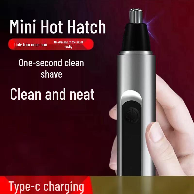 Upgraded Noise-Reducing Nose Hair Trimmer with Intelligent Display and Portable Design.