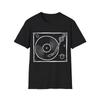 Turntable Sketch T-Shirt, Vinyl Album Player Tee, Retro Music Lover Shirt