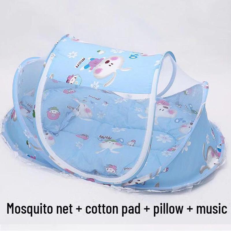 Комплект детской кроватки с москитной сеткой, спальным ковриком и подушкой (0-3 года)