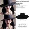 British Style Faux Wool Fedora Hat for Women - Autumn/Winter Hepburn Look with Small Face Effect and Dented Top