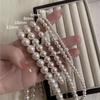 Elegant Glass Pearl Necklace - Light Luxury Clavicle Chain for Women