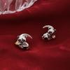 Luxury Panda Moon Stud Earrings - Crescent Moon Animal Design for Girls, Perfect Birthday or Christmas Gift