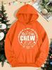 2026 Women's Autumn-Winter Happy New Year Crew Design Hip Hop Pocket Hoodie