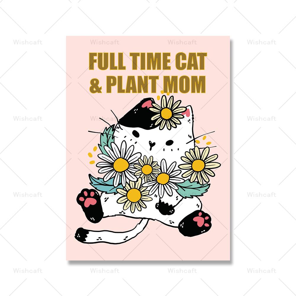 Мрачная татуировка кота на красном солнце, холст, картина, забавный милый кот, самурай, плакат с принтом, детская кровать, домашняя комната, настенное художественное украшение, фотографии