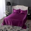 High End Rayon Queen Size Bed Sheet Set Luxury Solid Satin Silky Bedsheet Set High Quality Single Double Sheets and Pillowcase