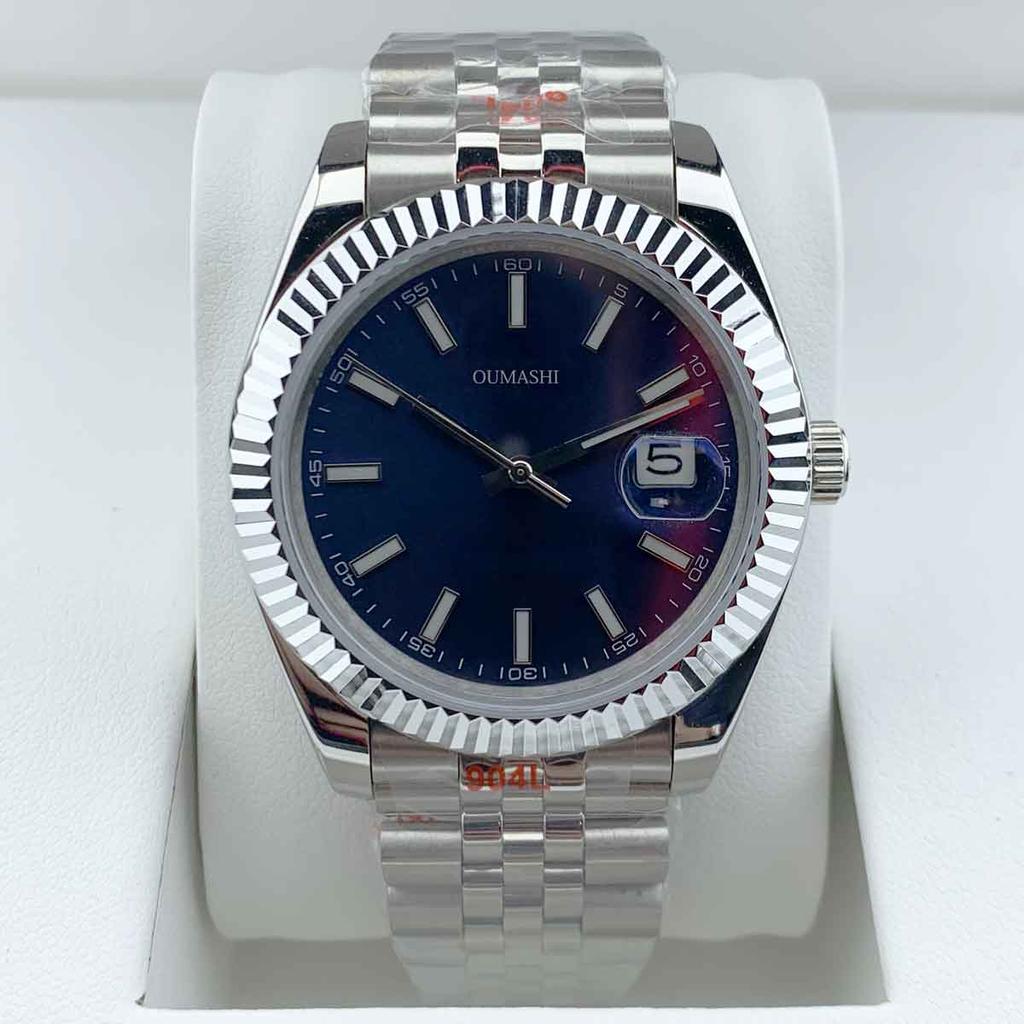 Мужские механические часы 41 мм, водонепроницаемые, автоматические, Miyota 8215, светящийся, темно-синий, Dail