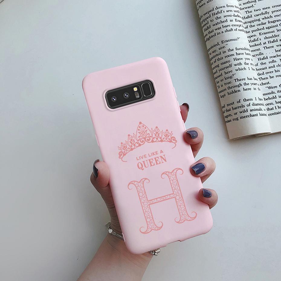 Чехол для Samsung Galaxy Note 8 Силиконовый Мягкий Милый Корона Буквы Чехол для Samsung Galaxy Note 8 Note8 SM-N950F Coque Capa fundas