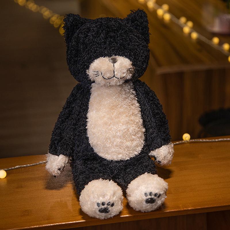 Simulation Tea Rice Cat Pattern Cat Plush Toy Doll Creative Cute Home Decoration Children Play Dolls Dolls Comfort Holiday Gifts