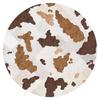 Faux Animal Skin Cowhide Zebra Leopard Print Round Floor Mat