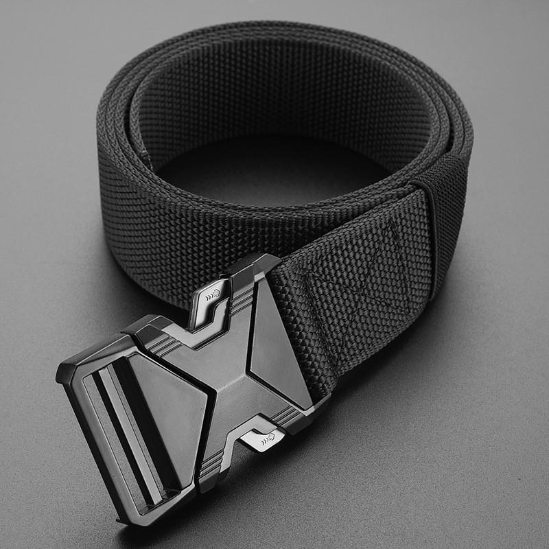 Buckle Fashionable Alloy Men Nylon Woven Waist Belt For Daily And Outdoor Use