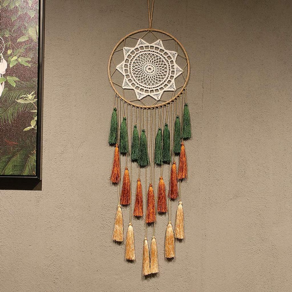 Bedroom Boho Handmade Feather Wall Hanging Tassel Macrame Tapestry Blanket Dream Catcher