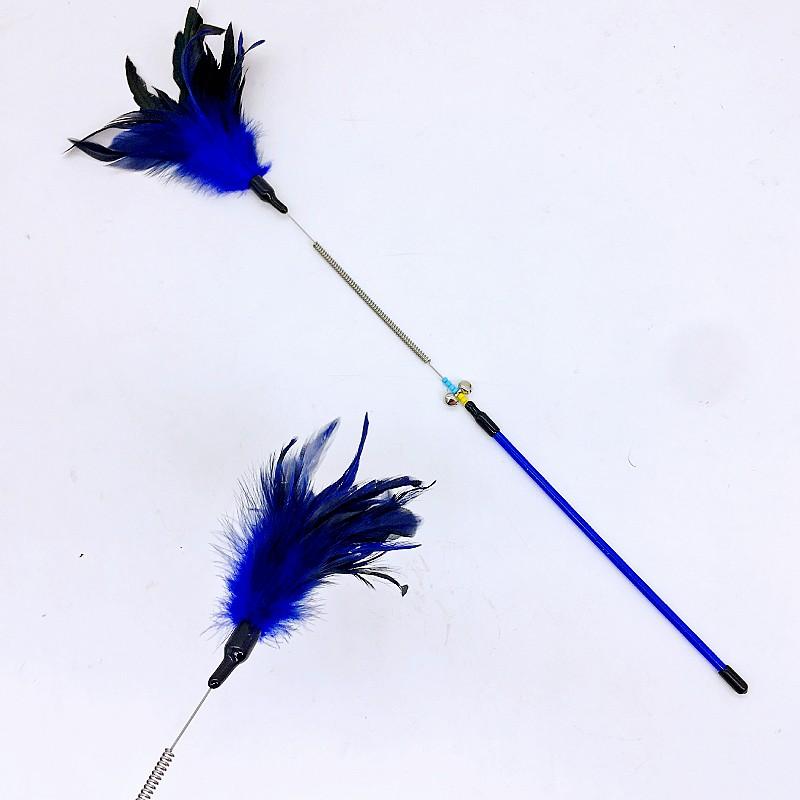 Cat Toy Feather Cats Sticks Teaser Cat Toys Interactive Spring Handle Kitten Toys with Bell Training Cats Stick Toy Pet Supplies 3
