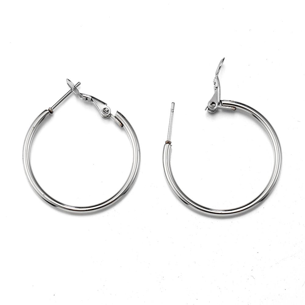 3pairs 1pair Stainless Steel Round Big Circle Hoop Earring Bases Hoops Dia. 3cm to 7cm Earring Women Jewelry Making DIY Material