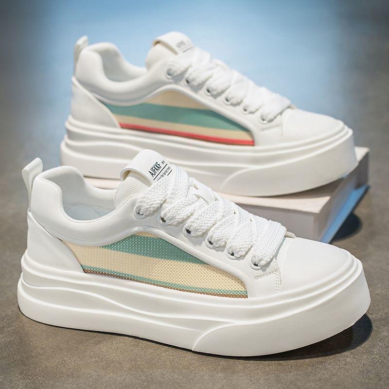 Лето 2025 новые мужские низкие кеды на платформе, студенческие спортивные и повседневные туфли, простые повседневные кеды