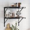 Vidaxl Półki Ścienne, 2 Szt., 50X40X3 Cm, Czarna Stal Nierdzewna