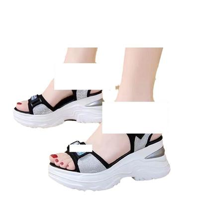 Популярные французские сандалии на платформе, женская летняя обувь, высокое качество, 2025, универсальные, на новом наклонном каблуке, пляжные, римские сандалии